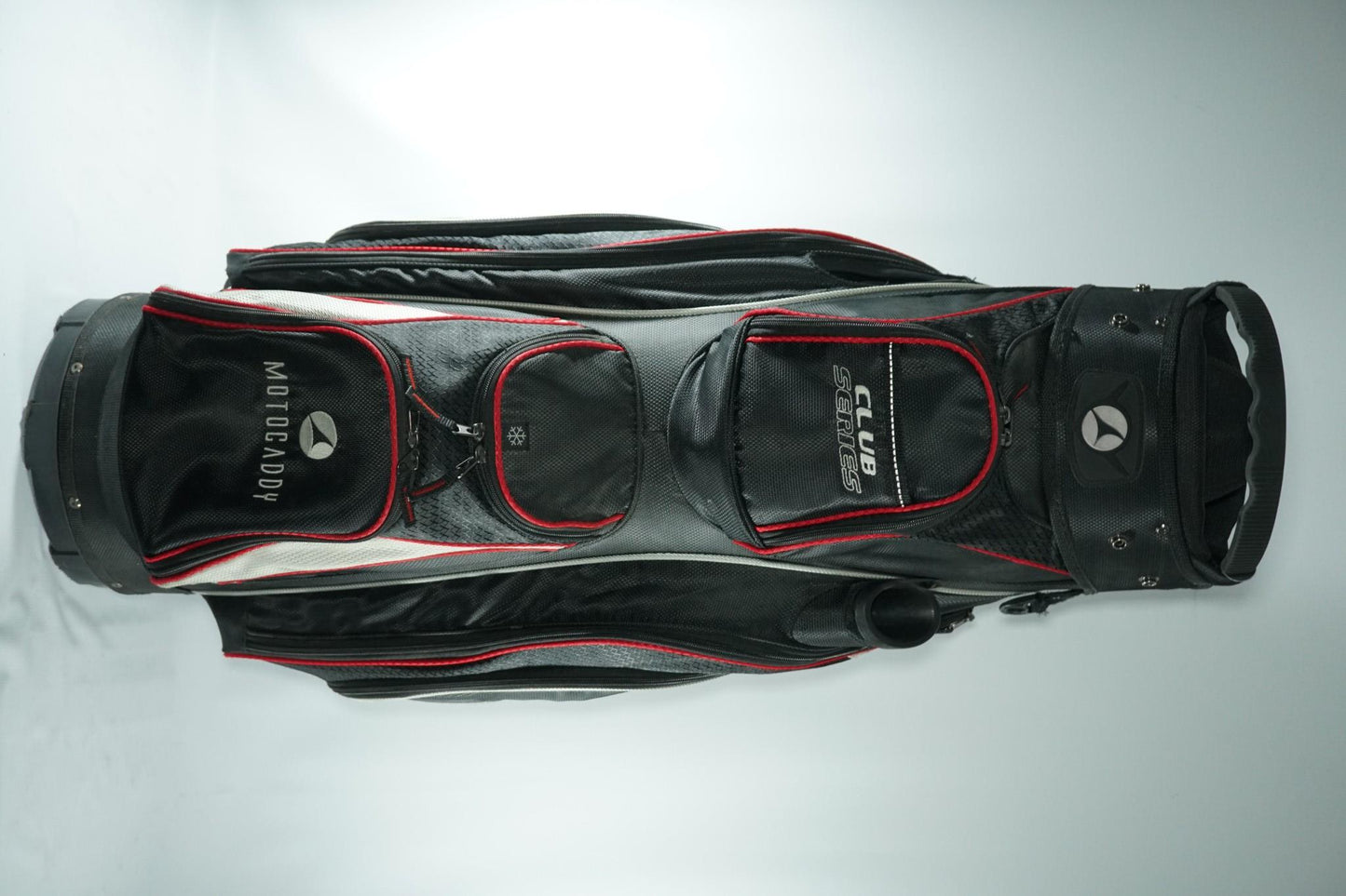 Motocaddy Club Series Cart Bag / Black and Red / With Rainhood