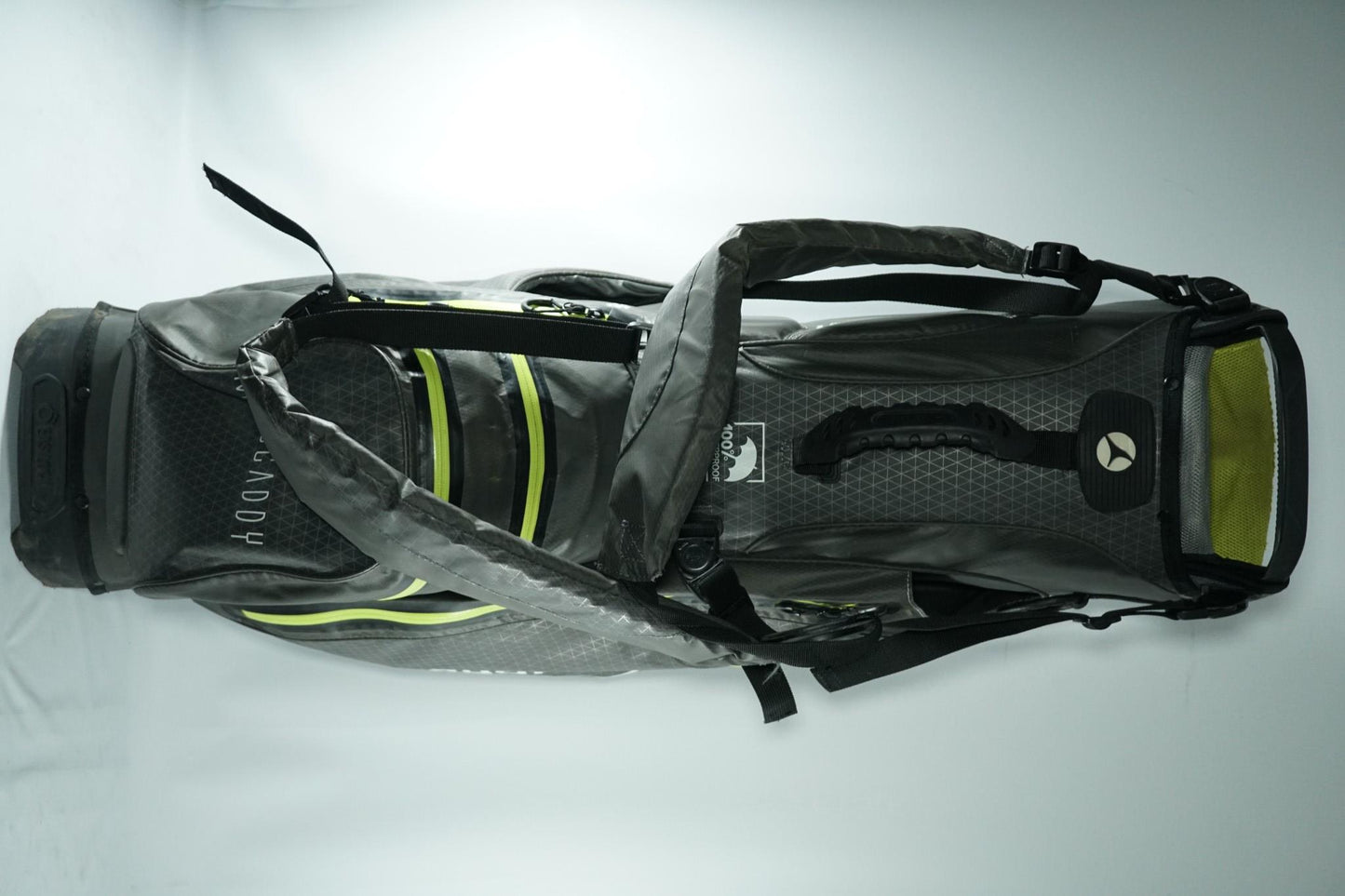 Motocaddy Aquaflex Cart and Stand Bag / Grey and Green / With Rainhood
