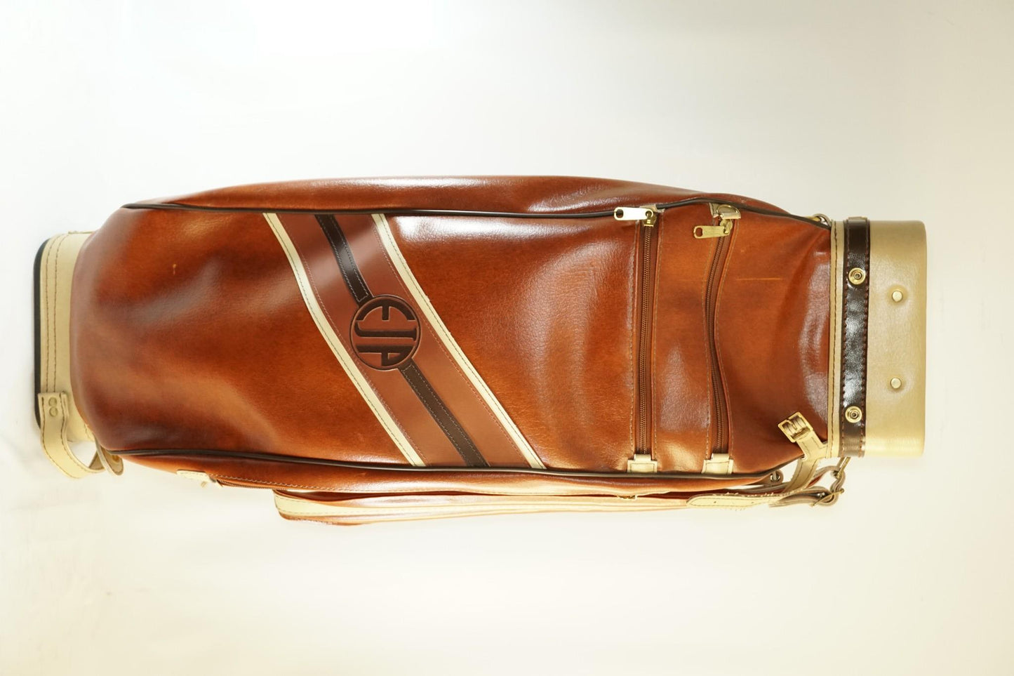 EJP Supadivida Vintage Golf Bag / Brown and Cream / With Rainhood