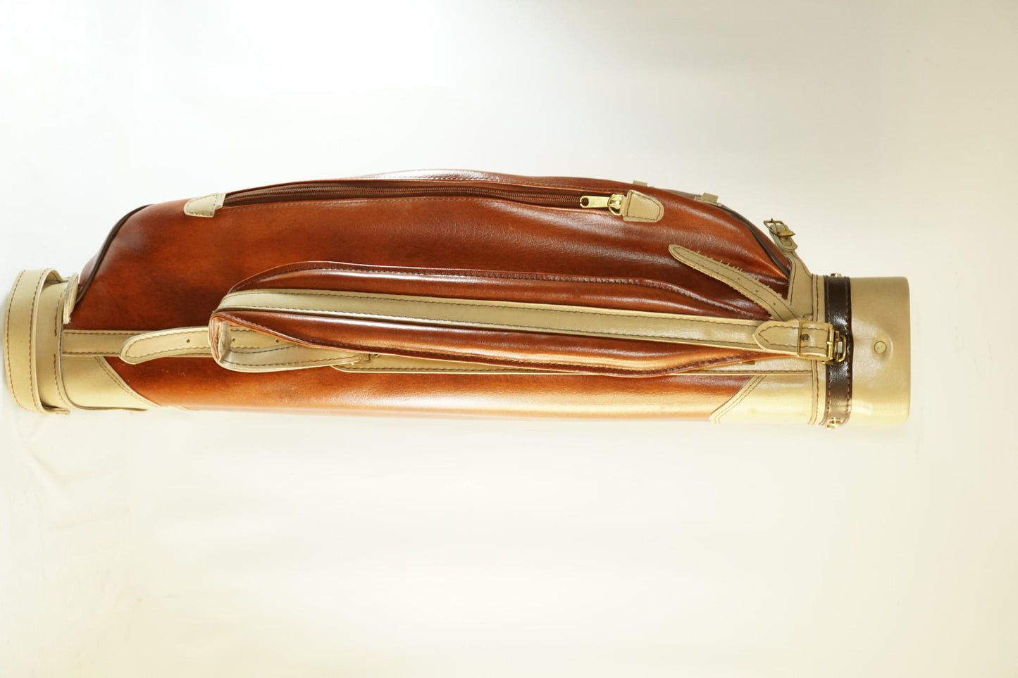 EJP Supadivida Vintage Golf Bag / Brown and Cream / With Rainhood