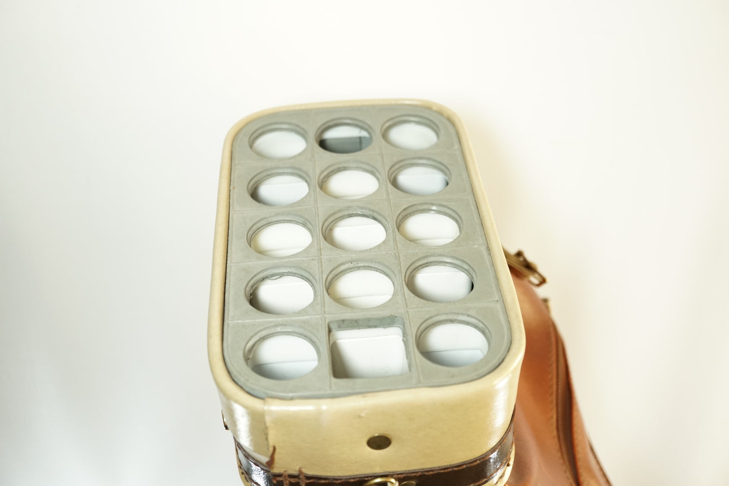 EJP Supadivida Vintage Golf Bag / Brown and Cream / With Rainhood