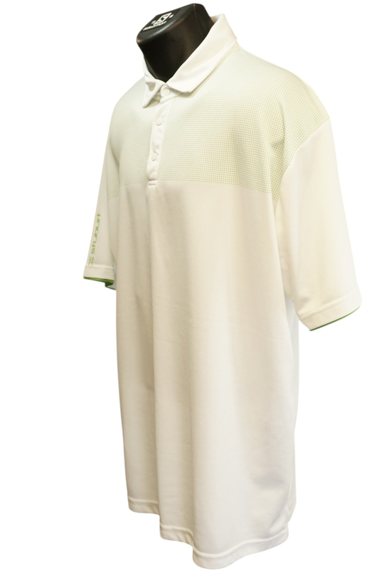 Stuburt Golf Polo / White and Green / XXL