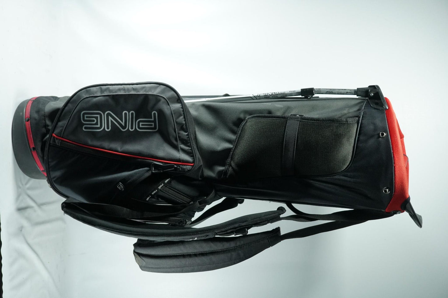Ping Hoofer Stand Bag / Black and Red / With Rainhood
