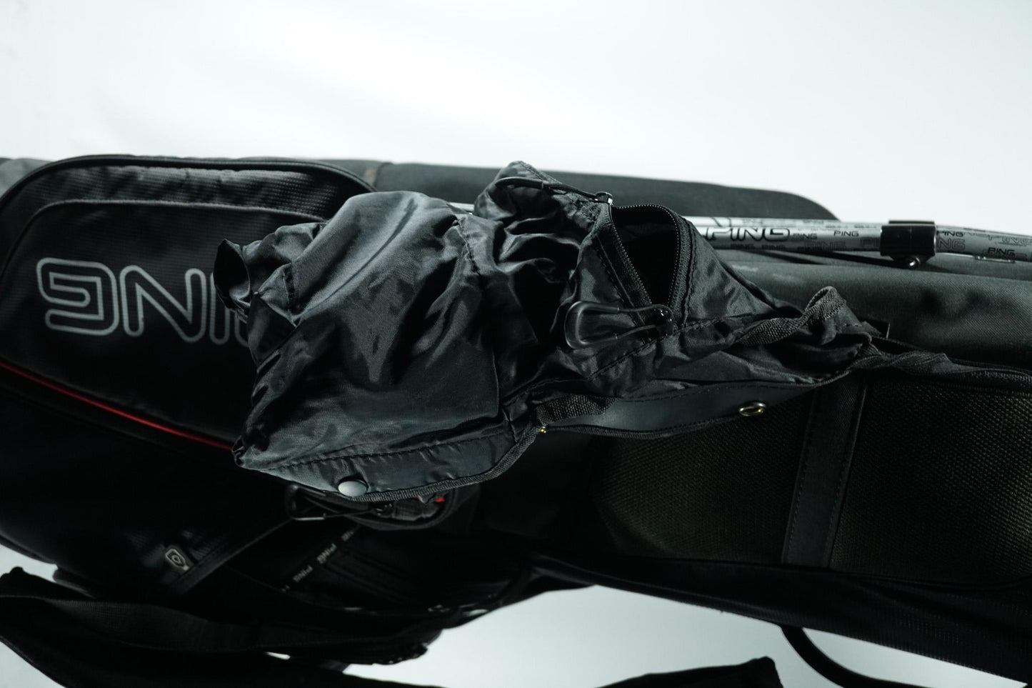 Ping Hoofer Stand Bag / Black and Red / With Rainhood