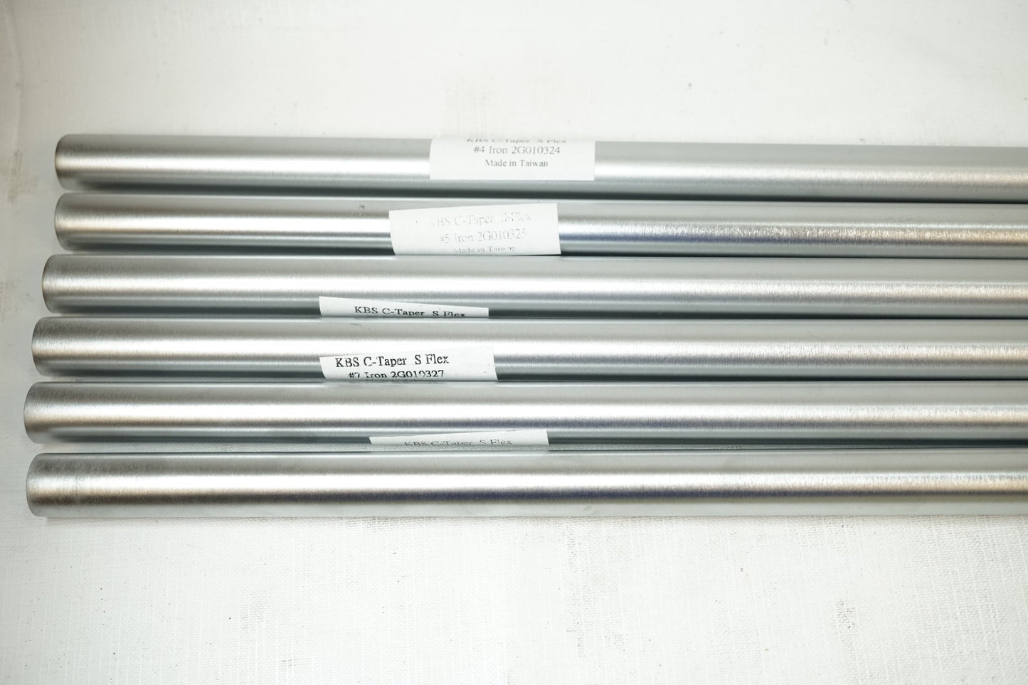 KBS C Taper Shaft Set x6 / Stiff Steel / 0.355 / New