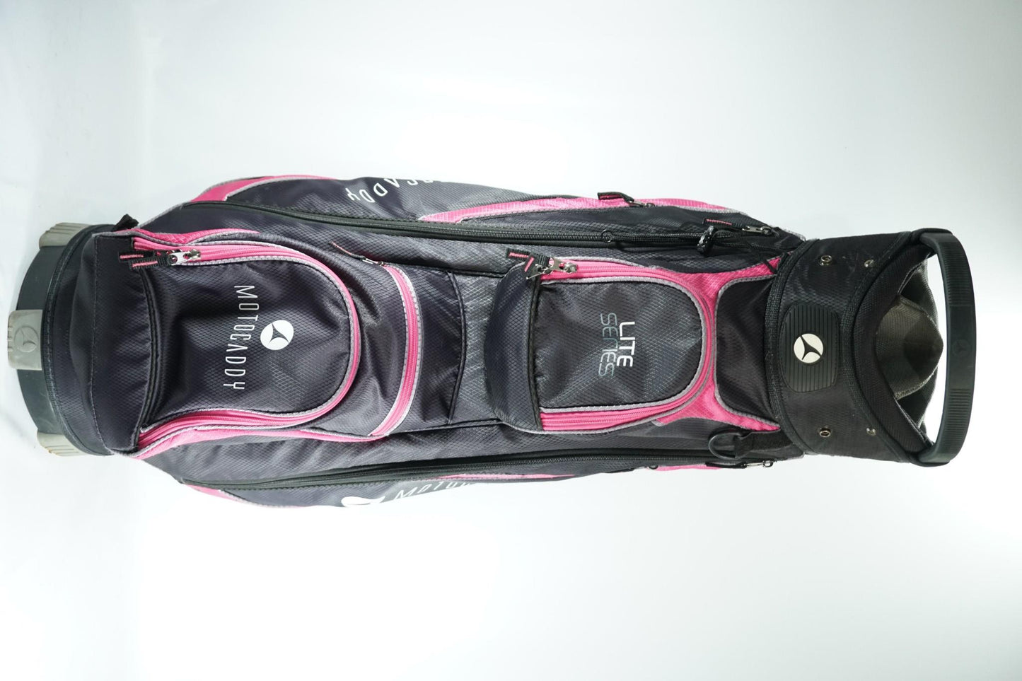 Motocaddy Lite Series Cart Bag / Black and Pink / With Rainhood