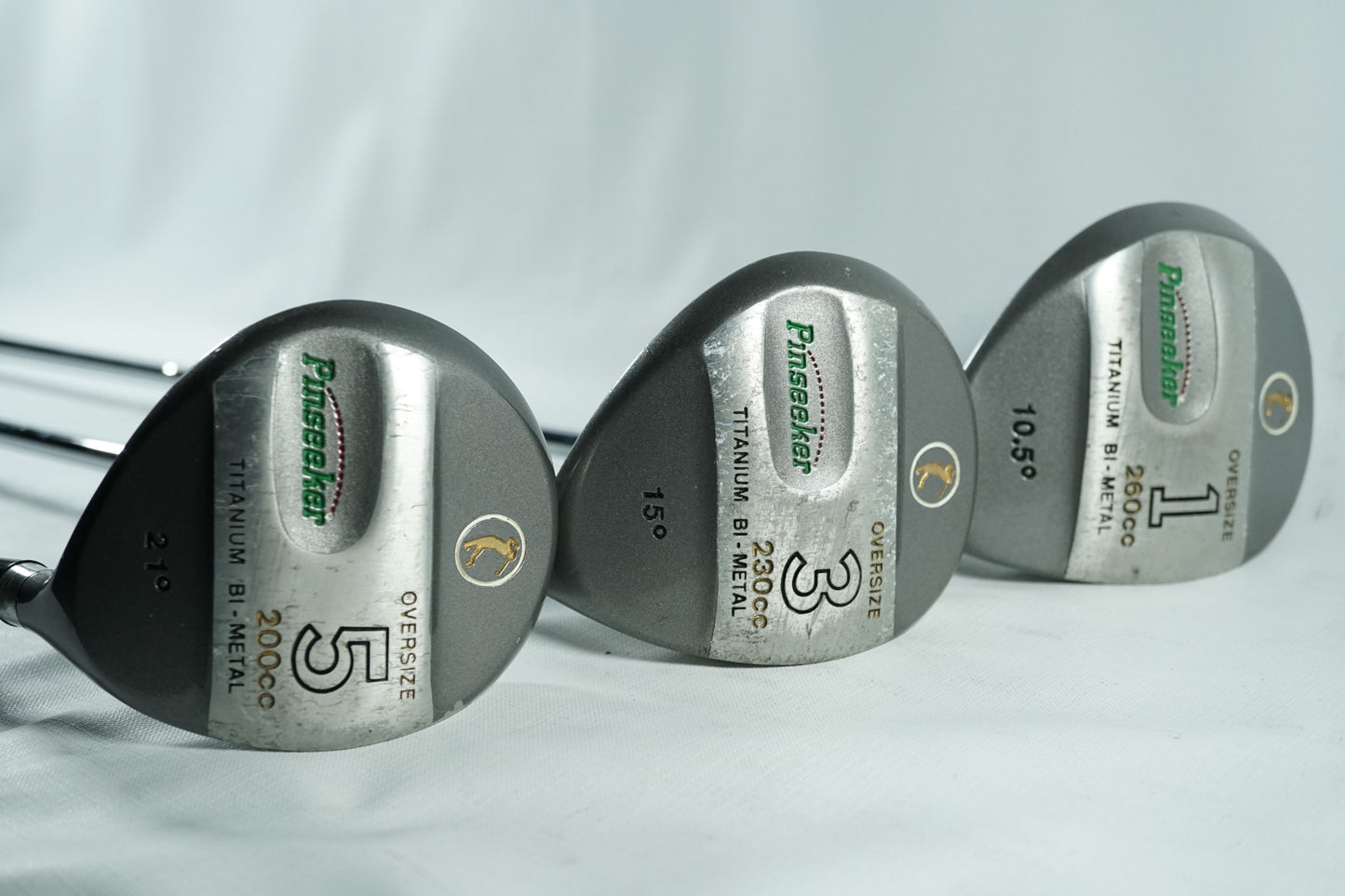Pinseeker Driver, 3 and 5 Woods / Regular Flex Steel Shafts