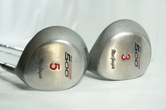 MacGregor MC500 3 and 5 Woods / Steel Shafts / New Grips