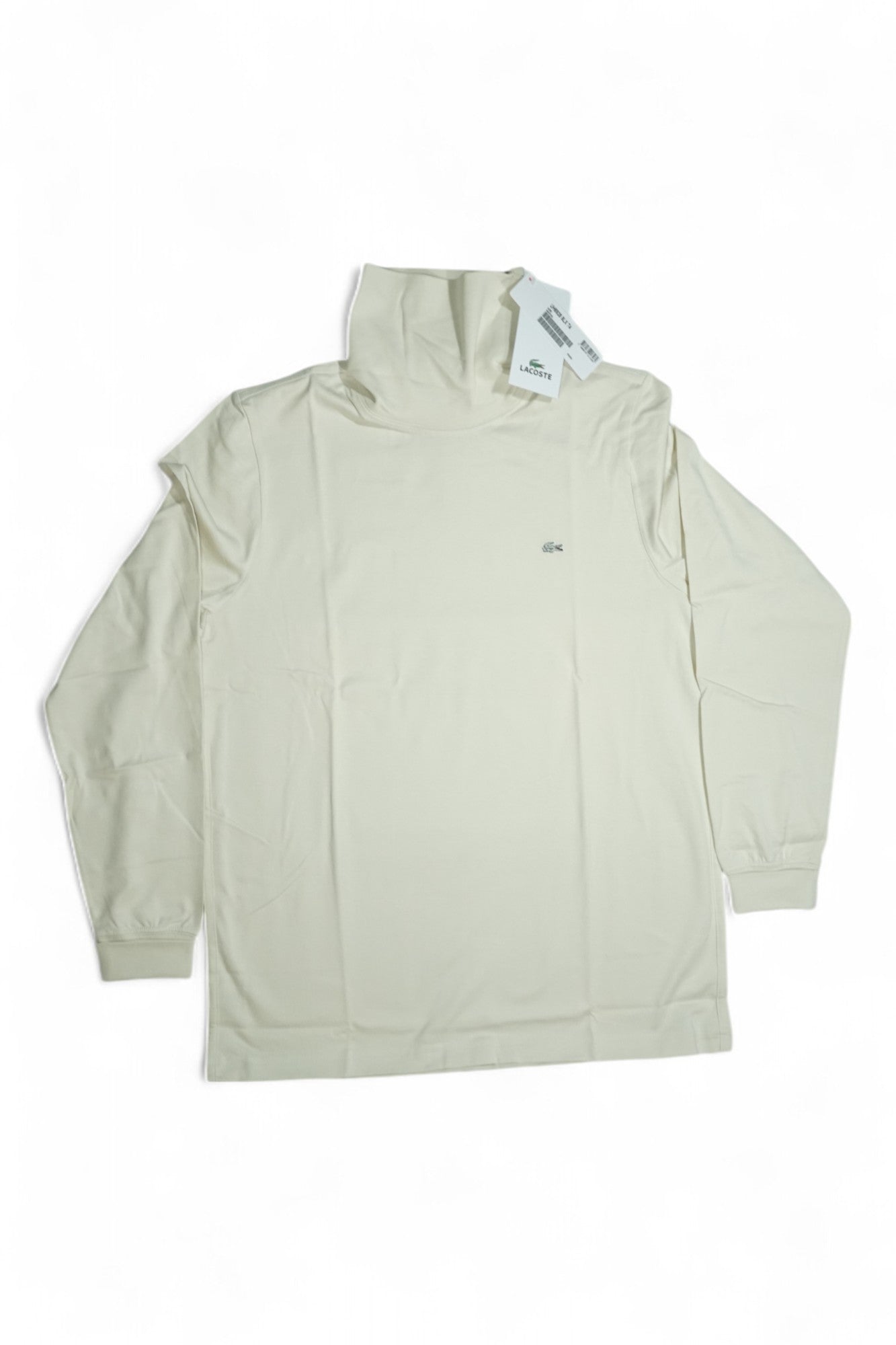 Lacoste Roll Neck Long Sleeve Shirt / Cream / Size 4 Medium / New