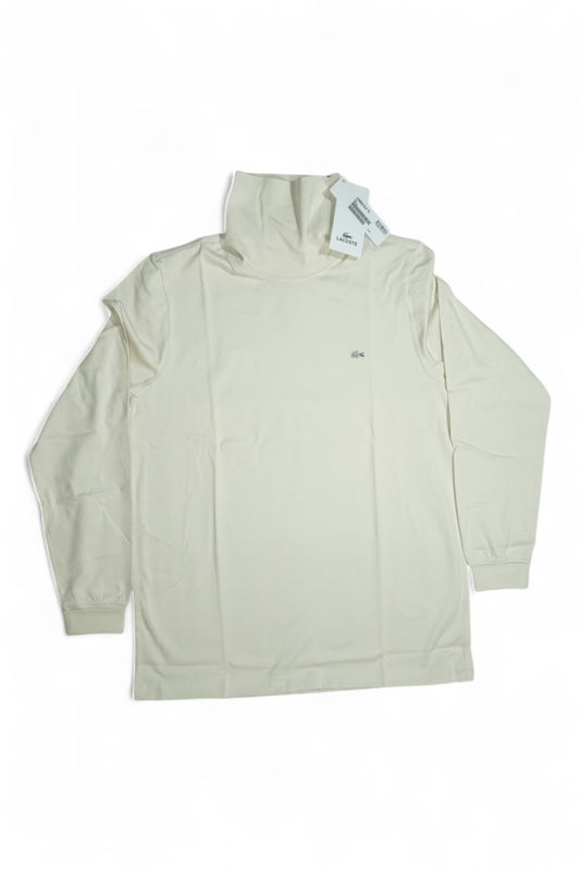 Lacoste Roll Neck Long Sleeve Shirt / Cream / Size 4 Medium / New