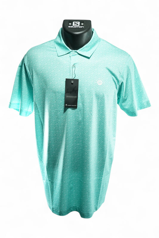 Gary Player Nedbank Golf Polo / Turquoise Patterned / Small / New