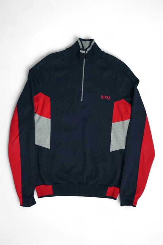 Hugo Boss Quarter Zip / Black and Red / Small