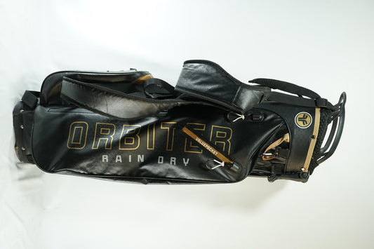 Fastfold Orbiter Waterproof Stand Bag / Black and Gold / With Rainhood