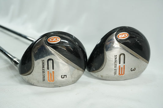 GO C3 3 and 5 Woods / Regular Flex Graphite Shafts / New Grips