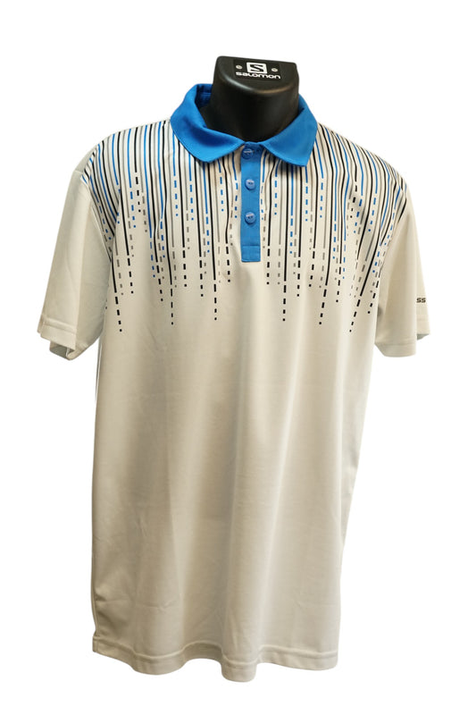 Ben Ross Golf Polo / Blue and White / Large