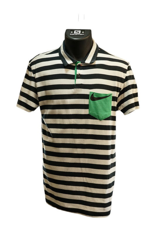Nike Golf Polo / Black, White and Green / Medium