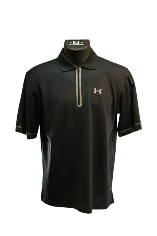 Under Armour Zip Golf Polo / Black / Small Medium