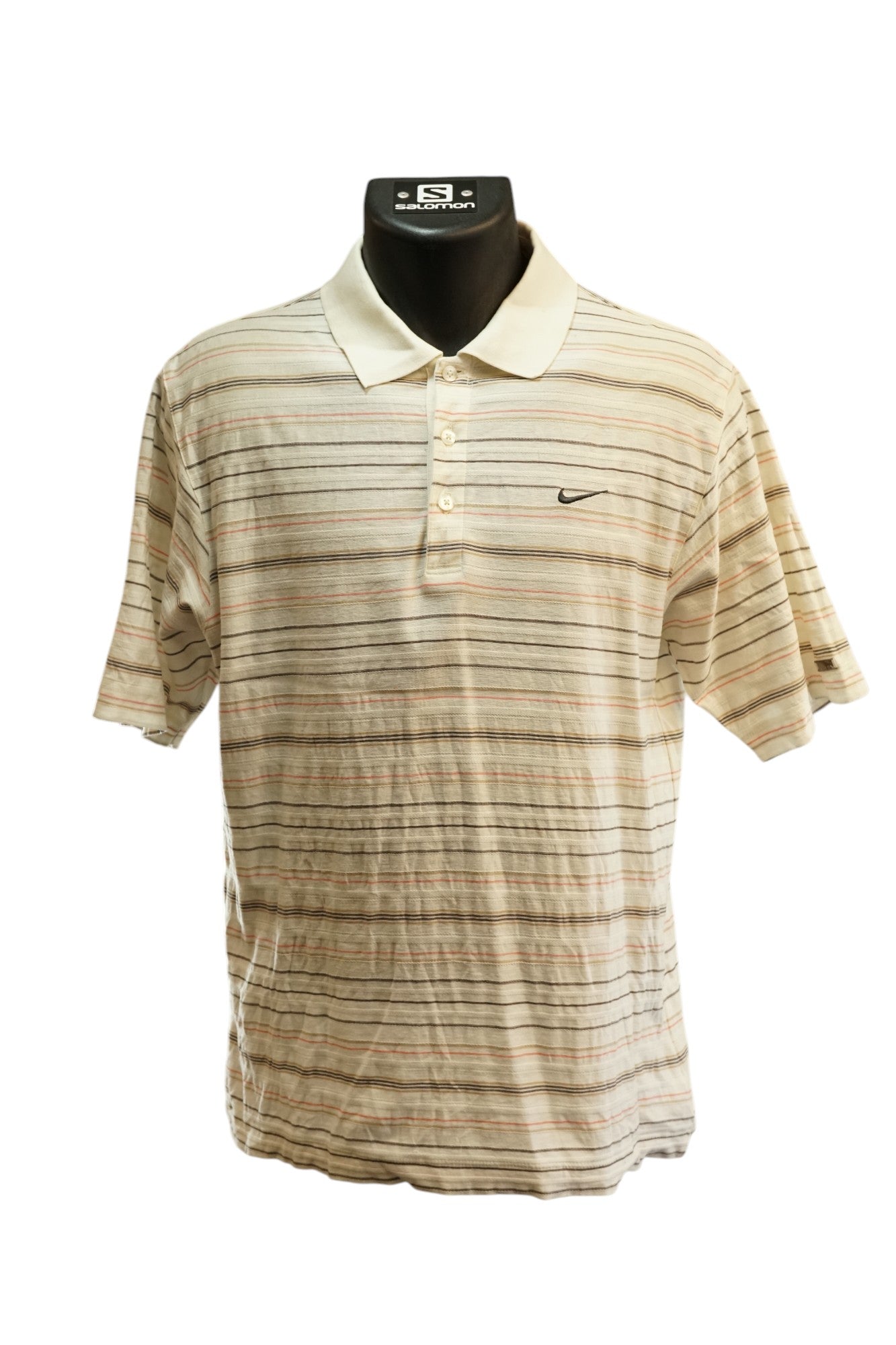 Nike Tiger Woods Collection Golf Polo / White Striped / Small