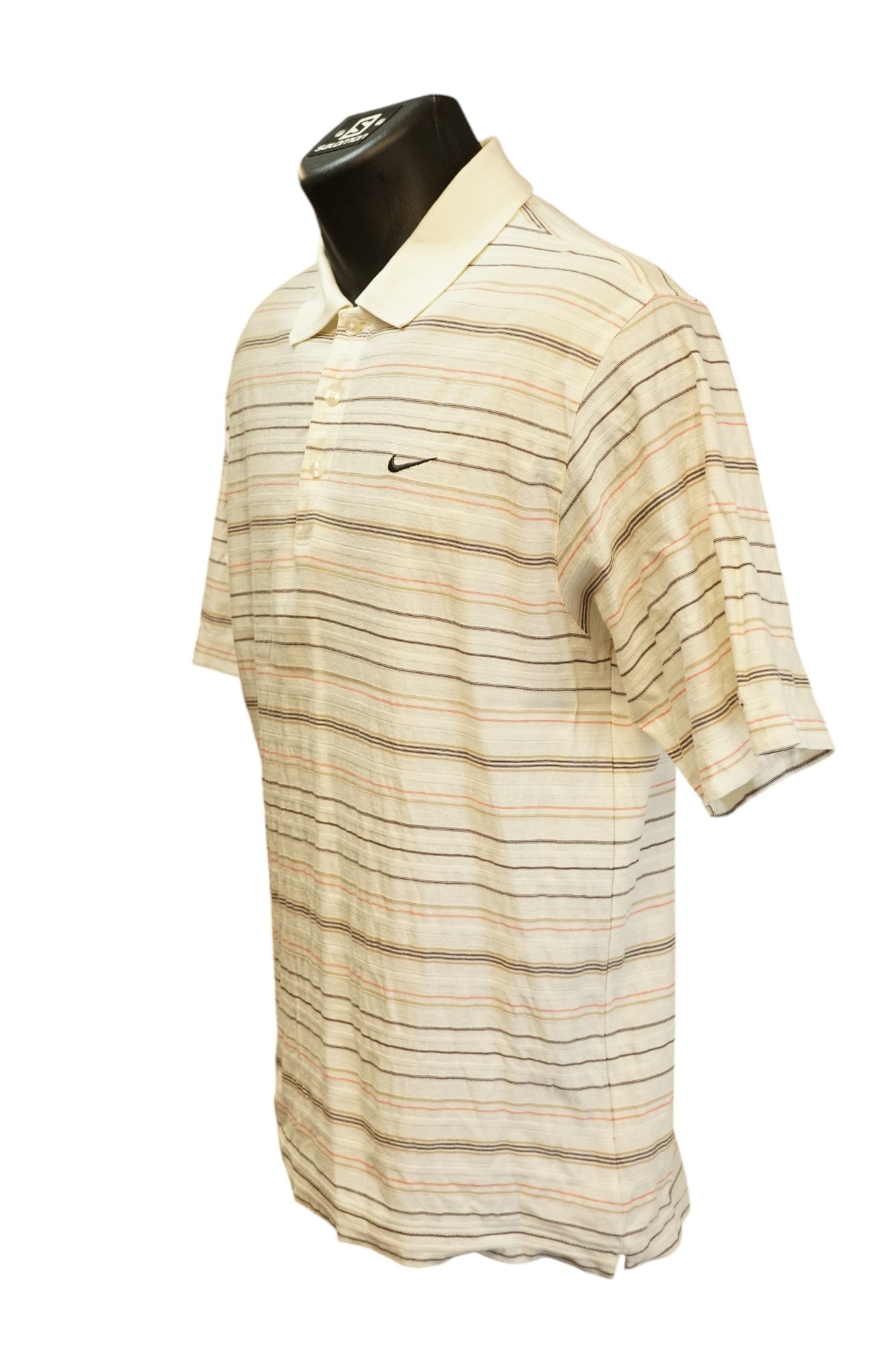 Nike Tiger Woods Collection Golf Polo / White Striped / Small