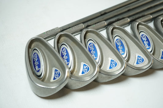 Ping G5 Irons / Green Dot / 4-PW / Soft Regular Flex Graphite Shafts