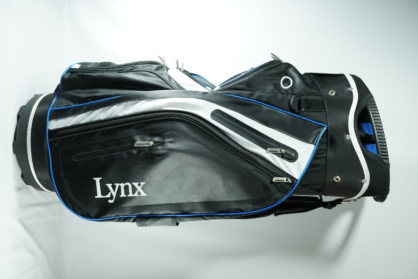Lynx Golf Cart Bag / Black, White and Blue / With Rainhood
