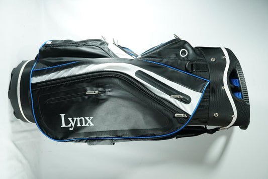 Lynx Golf Cart Bag / Black, White and Blue / With Rainhood