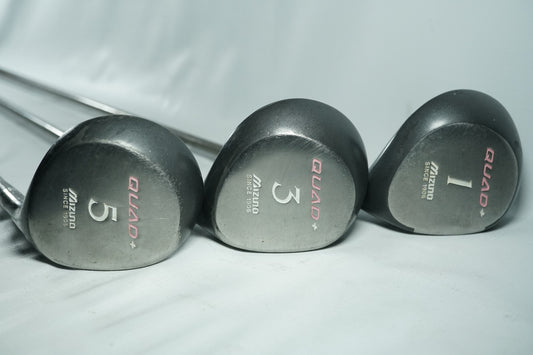 Mizuno Quad+ Driver, 3 and 5 Woods / Ladies Flex Graphite Shafts