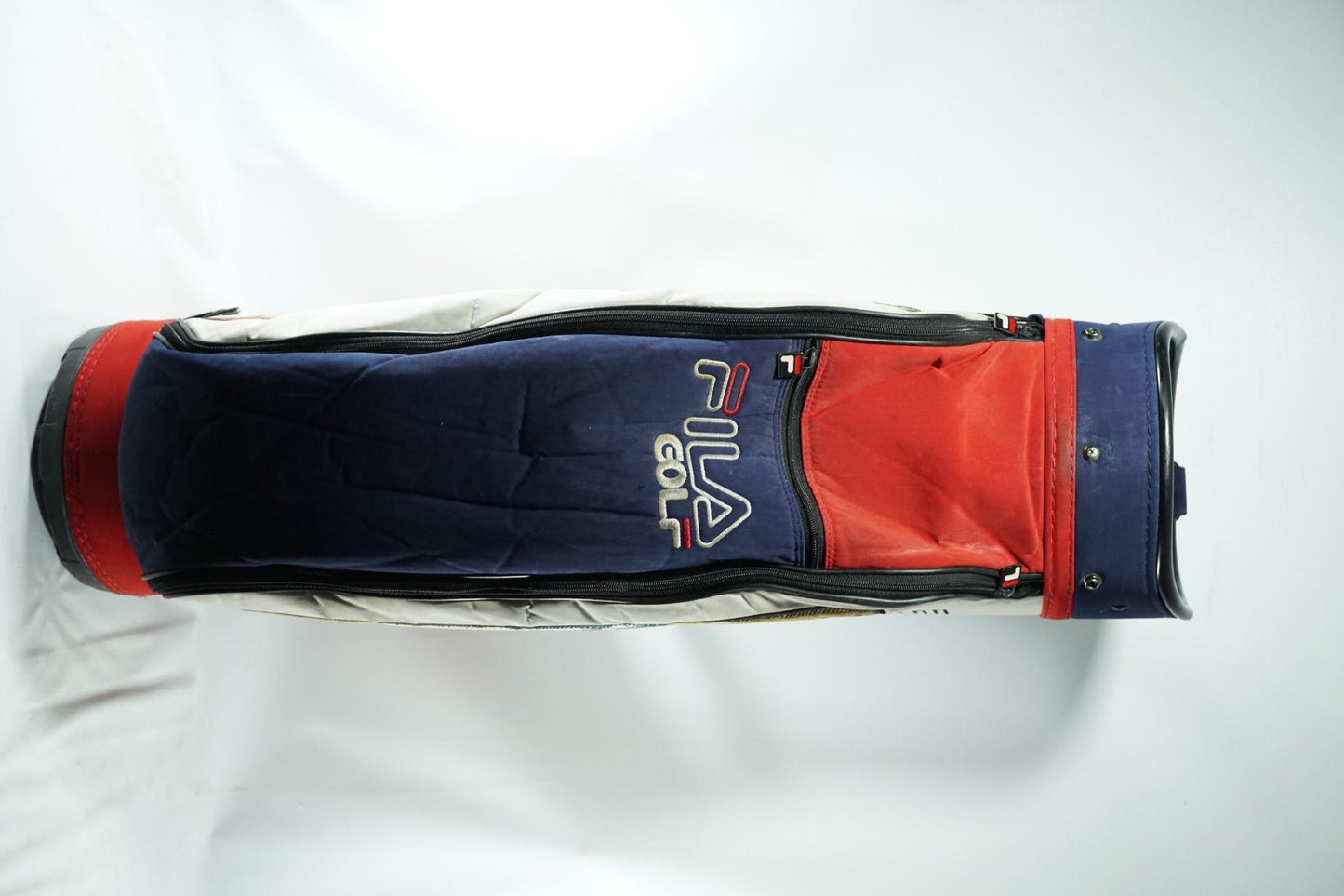 FILA Vintage Golf Cart Bag / White, Blue and Red / With Rainhood