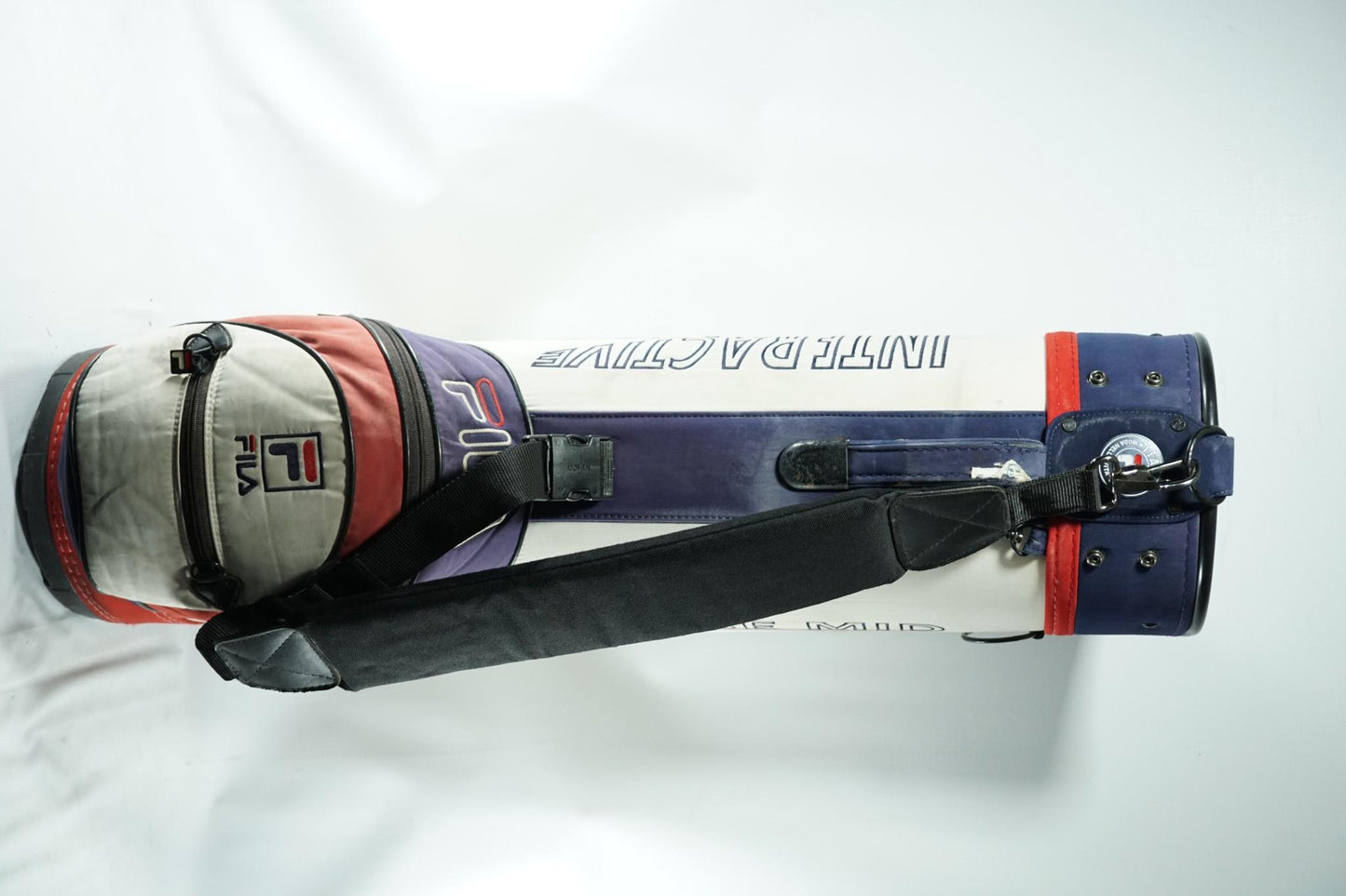 FILA Vintage Golf Cart Bag / White, Blue and Red / With Rainhood