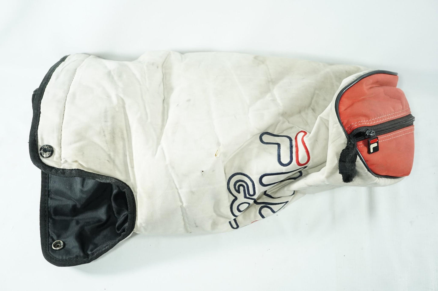 FILA Vintage Golf Cart Bag / White, Blue and Red / With Rainhood