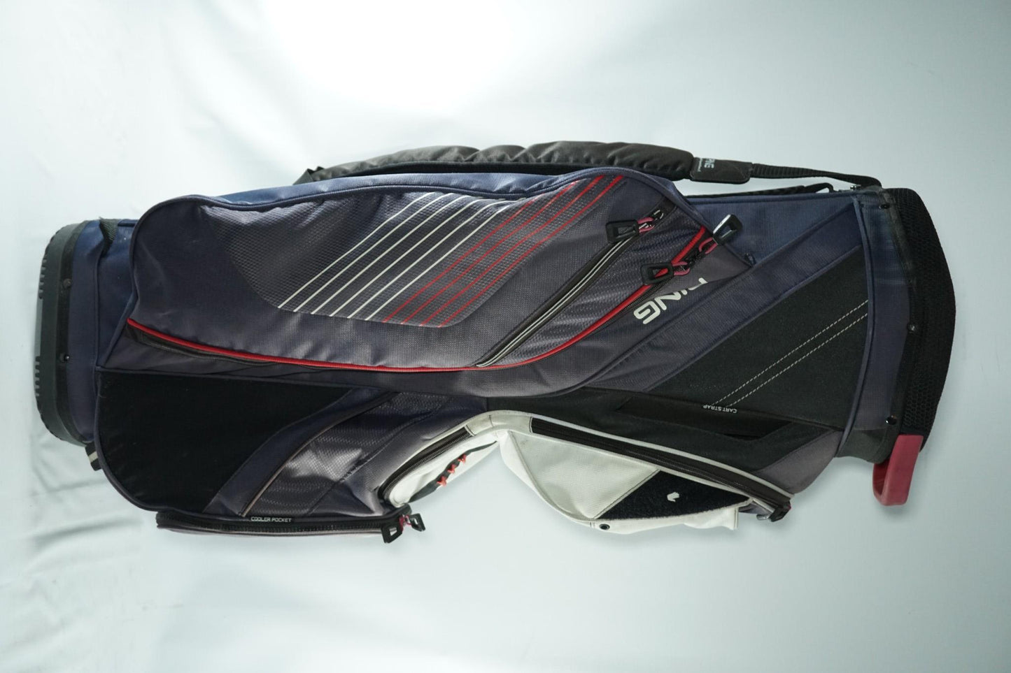 Ping Traverse Cart Bag / Navy and White / With Rainhood