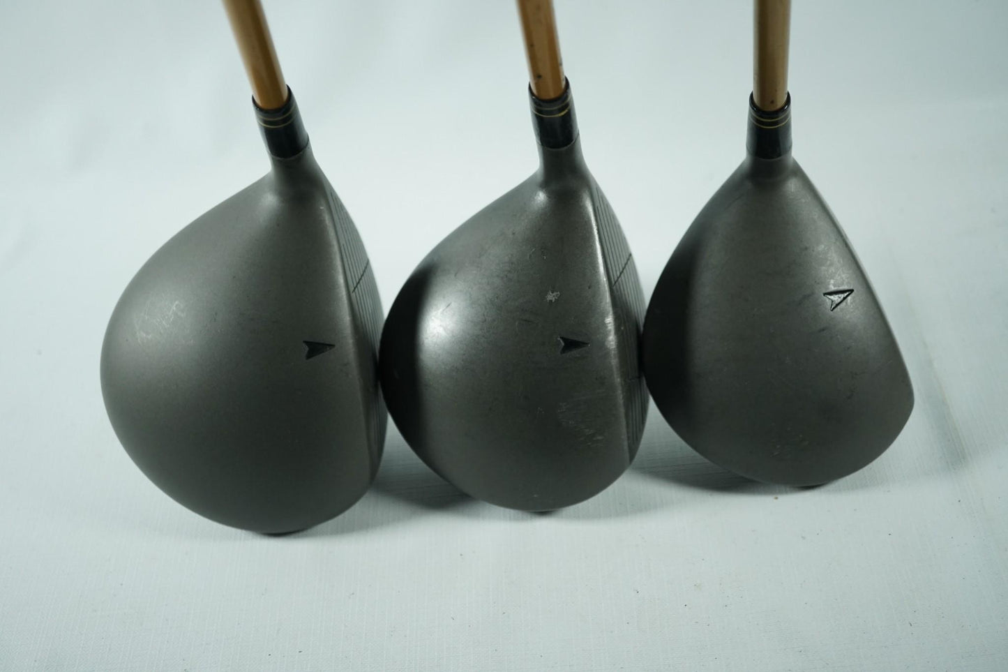 Boston Boomer Driver, 3 and 5 Woods / Stiff Flex Graphite Shafts / New Grips