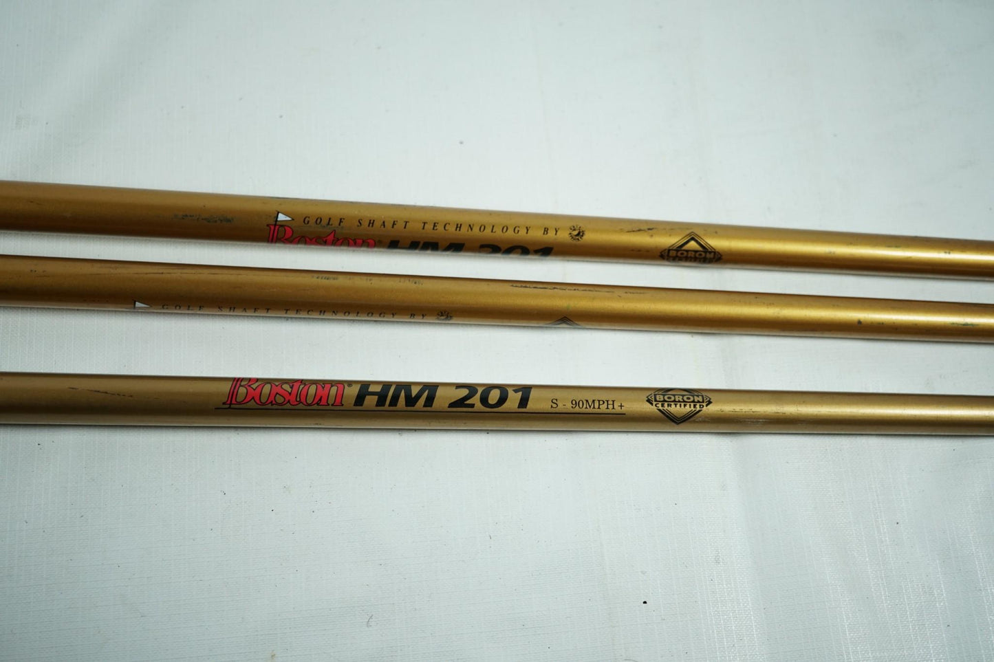 Boston Boomer Driver, 3 and 5 Woods / Stiff Flex Graphite Shafts / New Grips